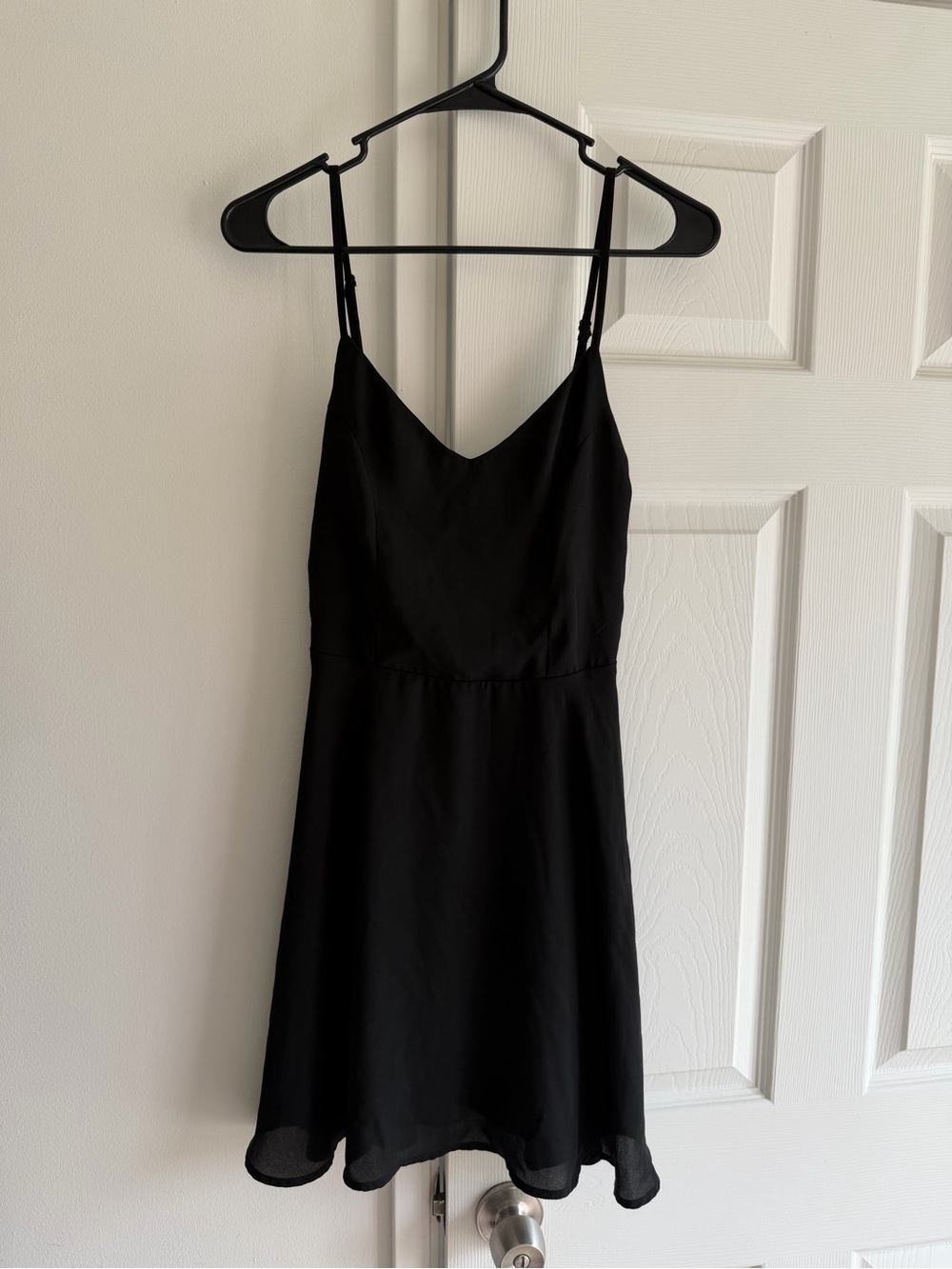 ANGL Black Spaghetti-Strap Mini Dress